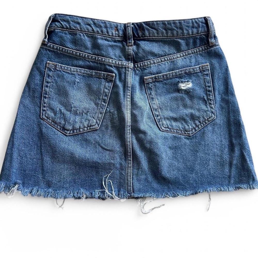 Free People “We the Free” Denim A-Line Distressed Skirt- Size: 27- - Picture 4 of 8